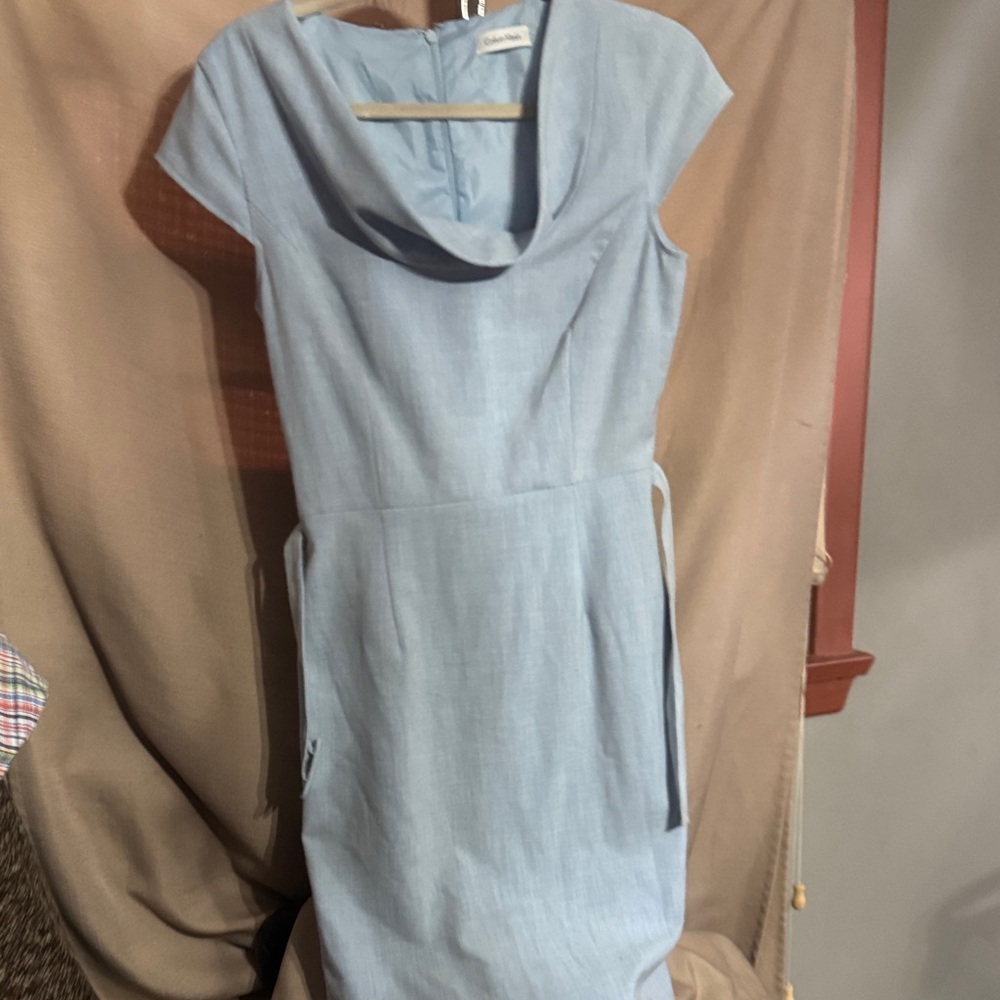Calvin Klein Light Blue Midi Dress-28